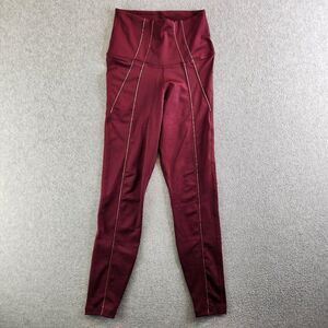Nike Leggings Womens XS Red Glitter 7/8 Length Dri Fit Yoga Practice Studio